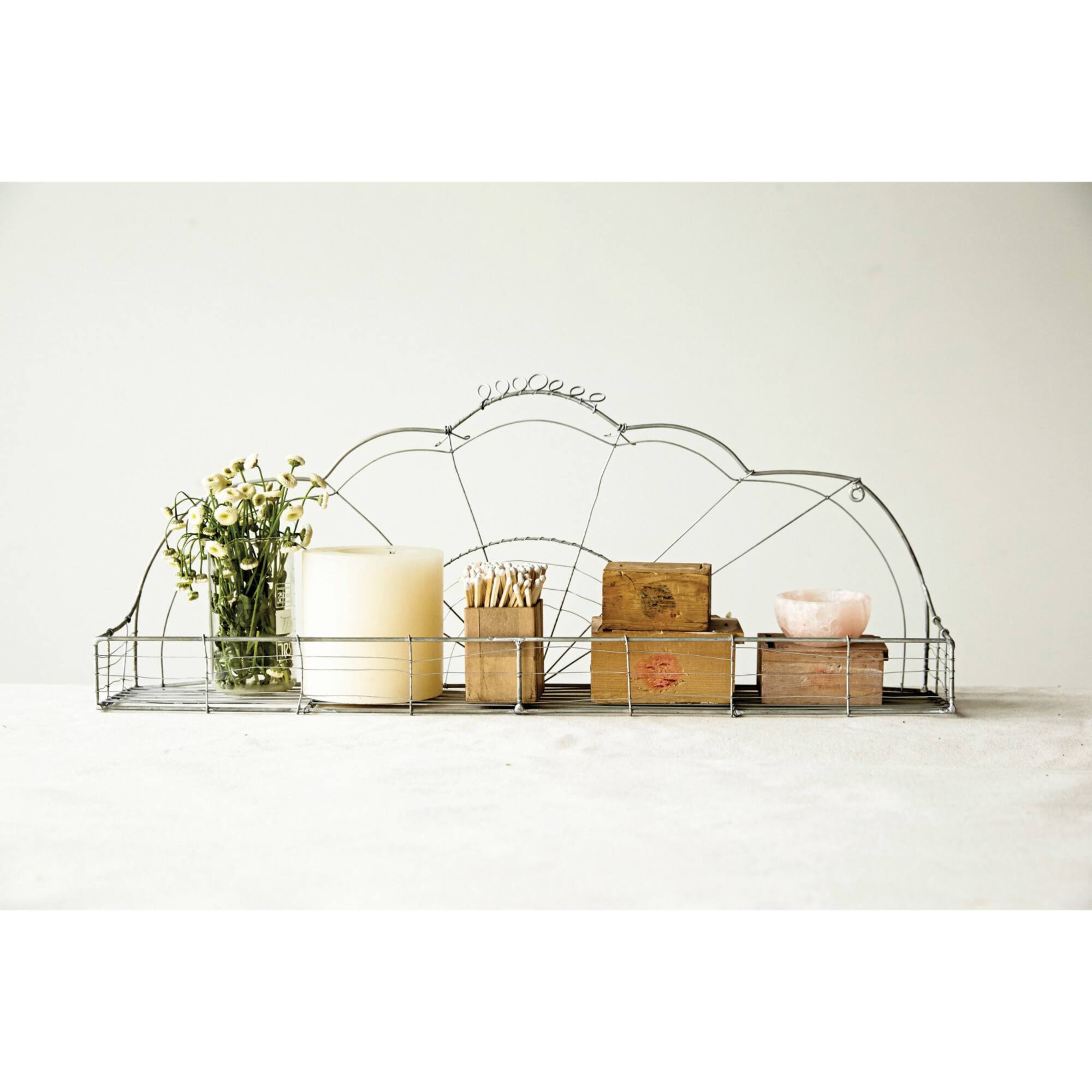 Hello Honey® 23.5" Silver Wire Scalloped Wall Shelf